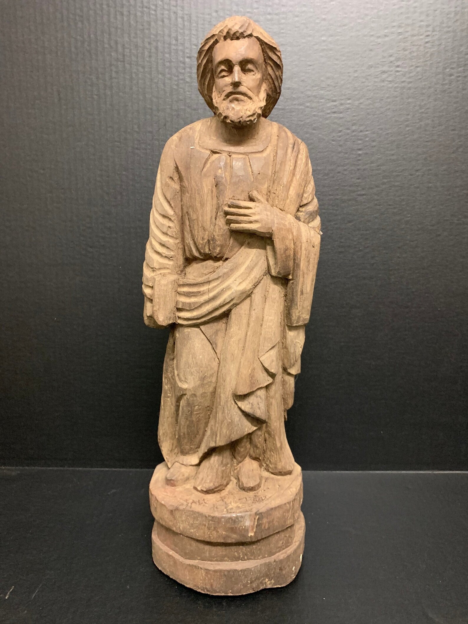 Carved Wood Religious Saint Joseph Sculpture Etsy Denmark