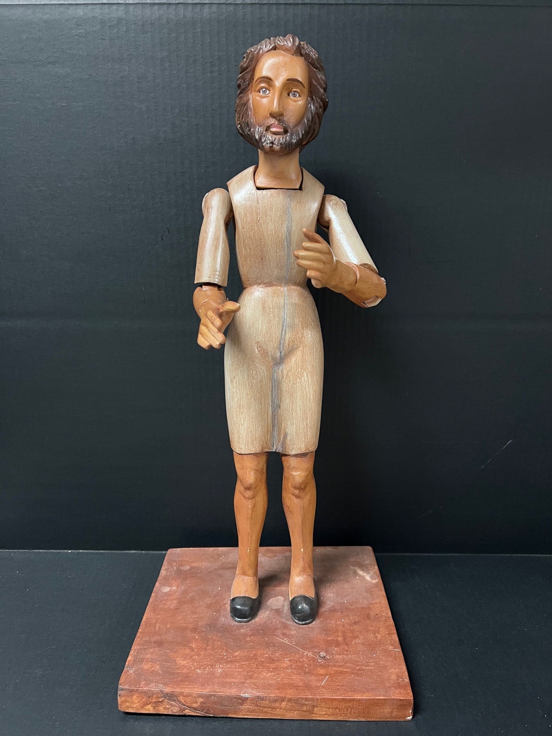 Carved Wood Religious Articulated Hands Saint Statue - Etsy