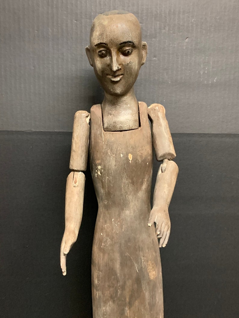 Carved Wood Religious 19th Century Articulated Hand Virgin Mary ...