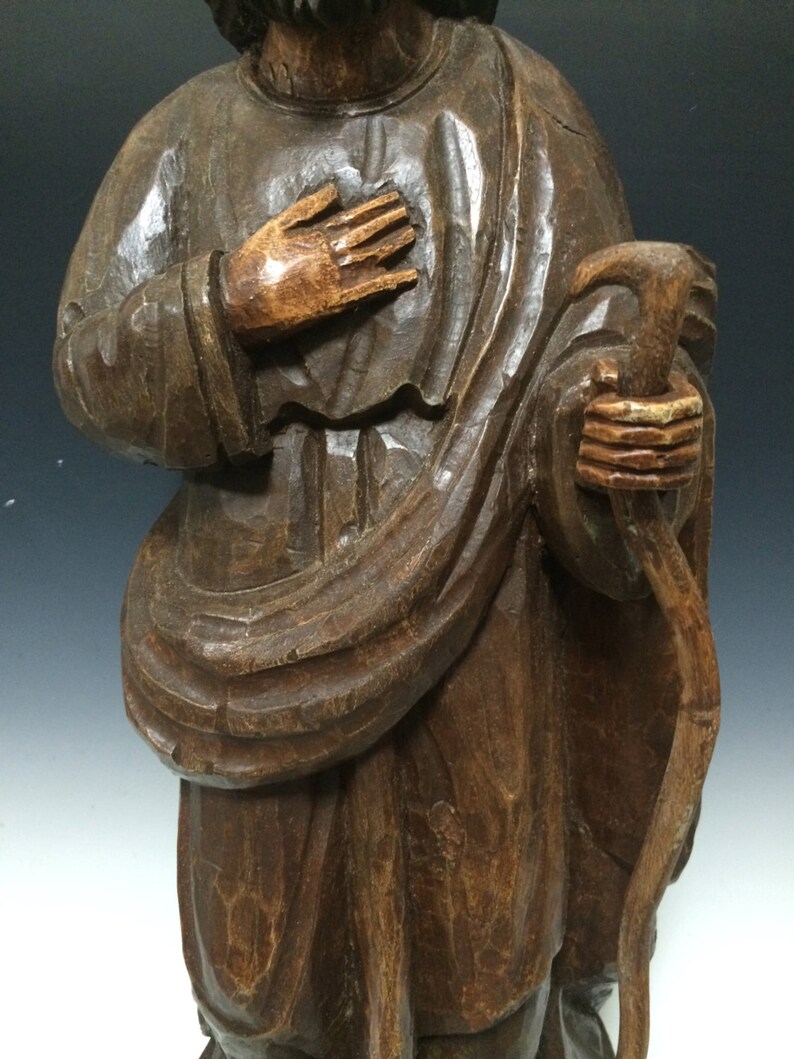 Large Carved Wood Religious Saint Joseph Statue Etsy