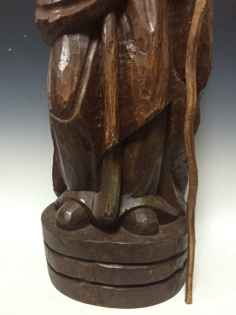 Large Carved Wood Religious Saint Joseph Statue Etsy