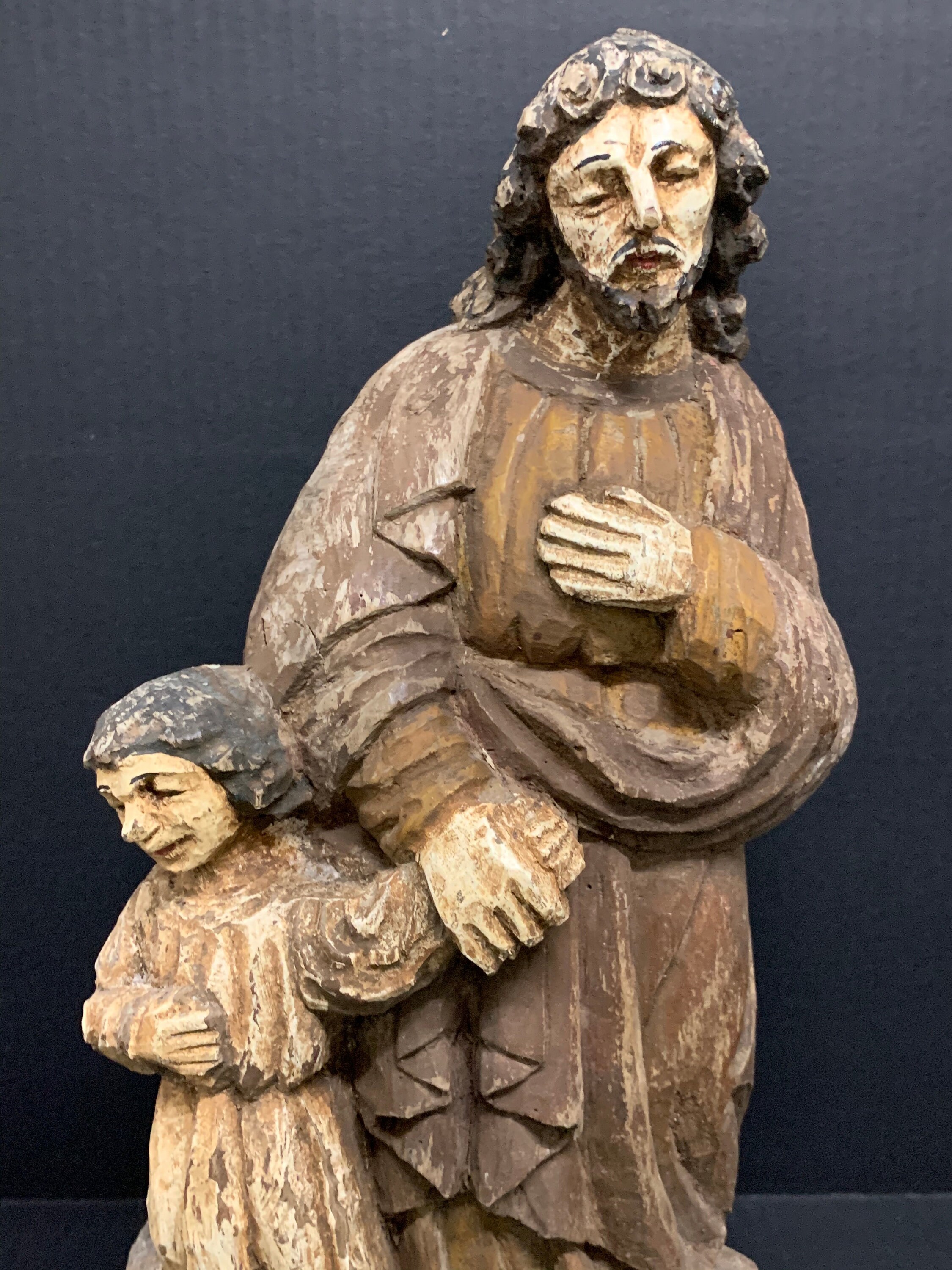 Carved Wood Religious Saint Joseph and Jesus Statue - Etsy