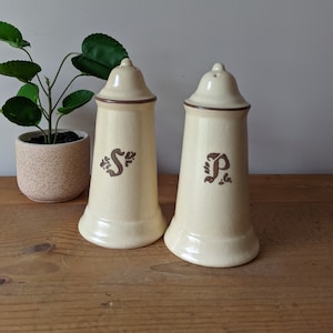 Vintage Pfaltzgraff Village Salt and Pepper Shakers / Discontinued Pfaltzgraff Village Pattern / Salt and Pepper Shaker Set / Two Piece Set