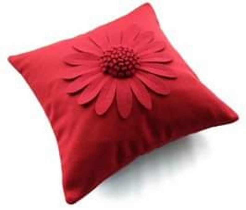 Daisy Cushion Cover LIGHT GREY by Isolyn. A lovely addition to an interior. Mother's Day, Birthday, leaving gift Dark Red