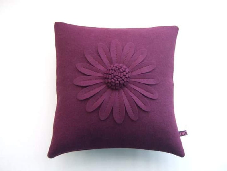 Daisy Cushion Cover LIGHT GREY by Isolyn. A lovely addition to an interior. Mother's Day, Birthday, leaving gift Plum