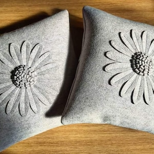 Daisy Cushion Cover LIGHT GREY by Isolyn. A lovely addition to an interior. Mother's Day, Birthday, leaving gift Light Grey