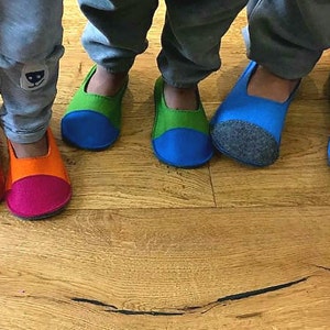 Children&#39;s Comfy wool felt Slippers by Isolyn