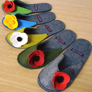 Poppy Slippers by Isolyn. Comfy with large nonslip grip pads. These lightweight slippers make a great birthday gift