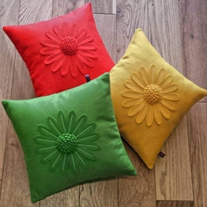 Daisy Cushion Cover LIGHT GREY by Isolyn. A lovely addition to an interior. Mother's Day, Birthday, leaving gift image 5