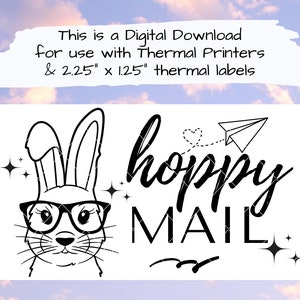 Thermal Printer Label Sticker PNG - Hoppy Mail - Small Business Digital Download