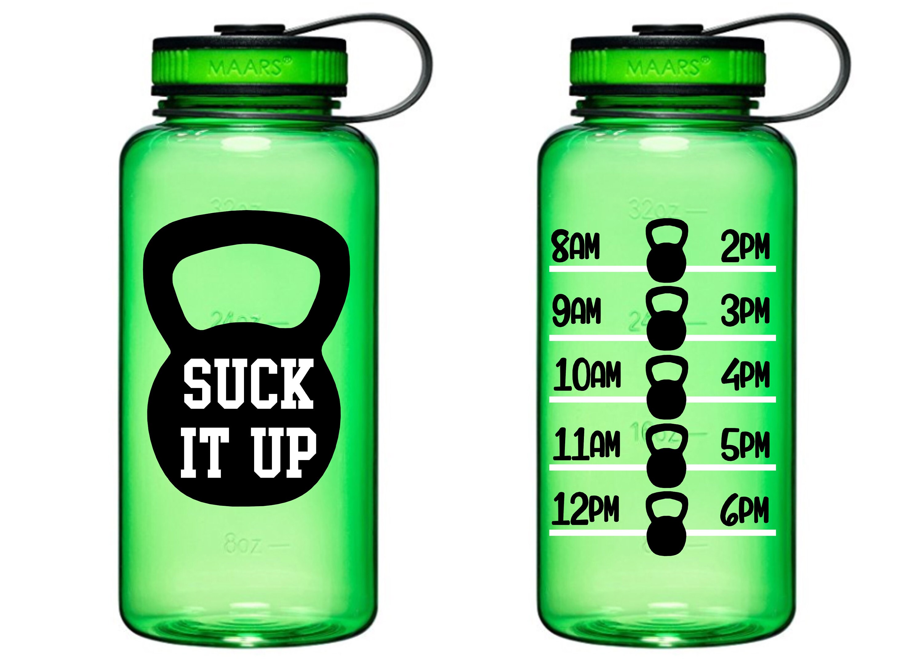 Suck It Up Kettlebell Water Bottle Tracker 34oz Water Bottle Etsy
