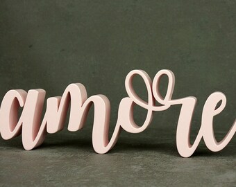 Amore, Wooden Letters, Wedding decor, Shelf Decor, sign