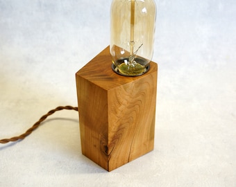 Wooden Lamp Edison Bulb Industrial Lighting Rustic Decor | Etsy