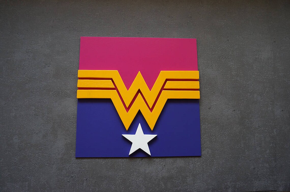 Superhero Wonder Women Wall art girl bedroom wall art Etsy
