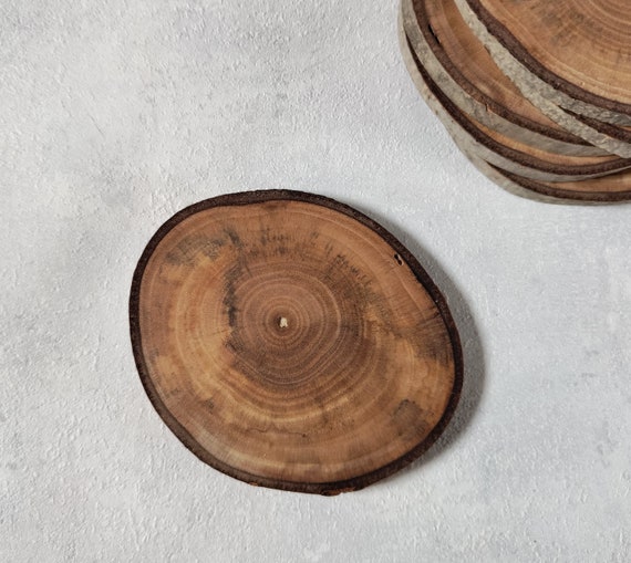Set of 6 Walnut Wood Beverage Coasters