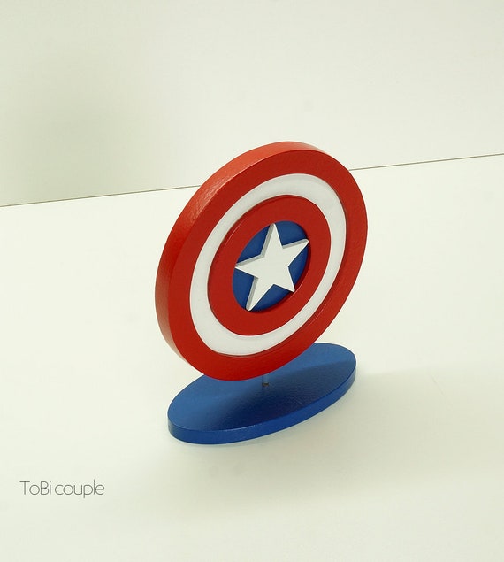 Captain America Superhero Wooden Sign Table Decoration Etsy