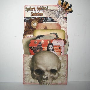 Embellished Library Card Pocket - Halloween Theme