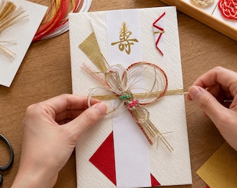 Japanese Celebration Money Envelope Mizuhiki Shugi Bukuro Handmade Washi Gift Envelope
