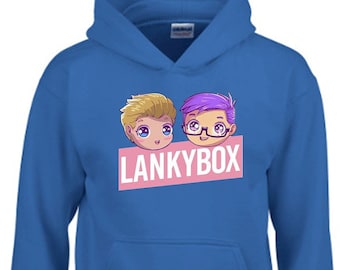 Funny Kids Lankybox Hoodie Viral Youtuber Merch Unisex Top hooded Gift Hoodies.