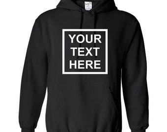 Mens Women Hoodie Personalised Stag Do Hen Do Workwear Hooded Top Black