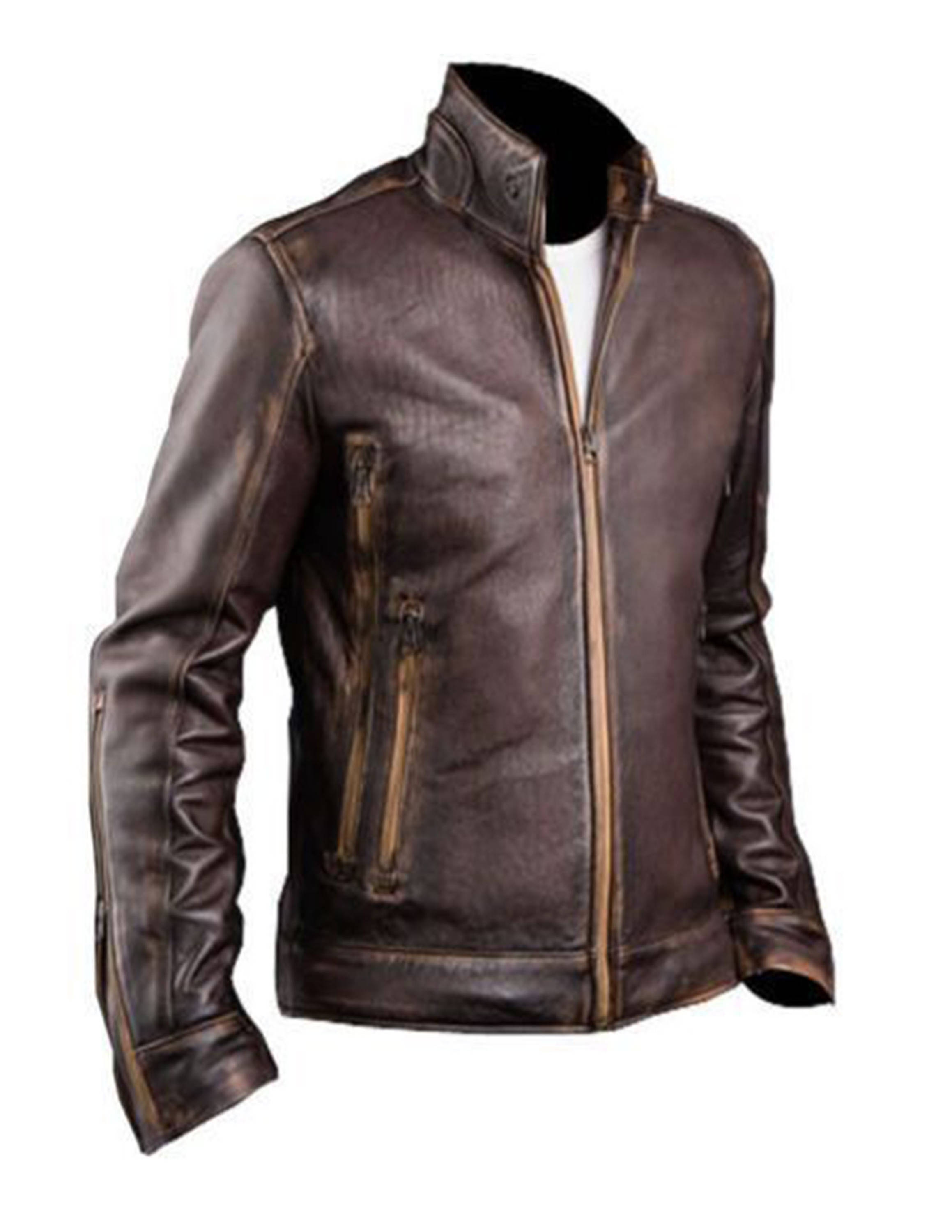 Leather Jacket Men's Cafe Racer Stylish Biker Brown - Etsy UK