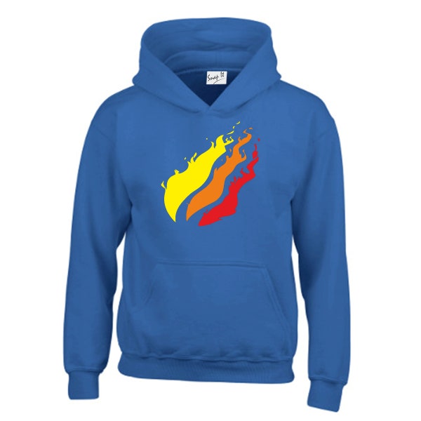 KIDS FLAME print Kids flame hoodies  Various sizes and colours available. Made to order. Can be personalised.