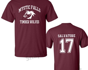 The Vampire Diaries inspired T-shirt - Mystic Falls Salvatore 17 Front and back Print