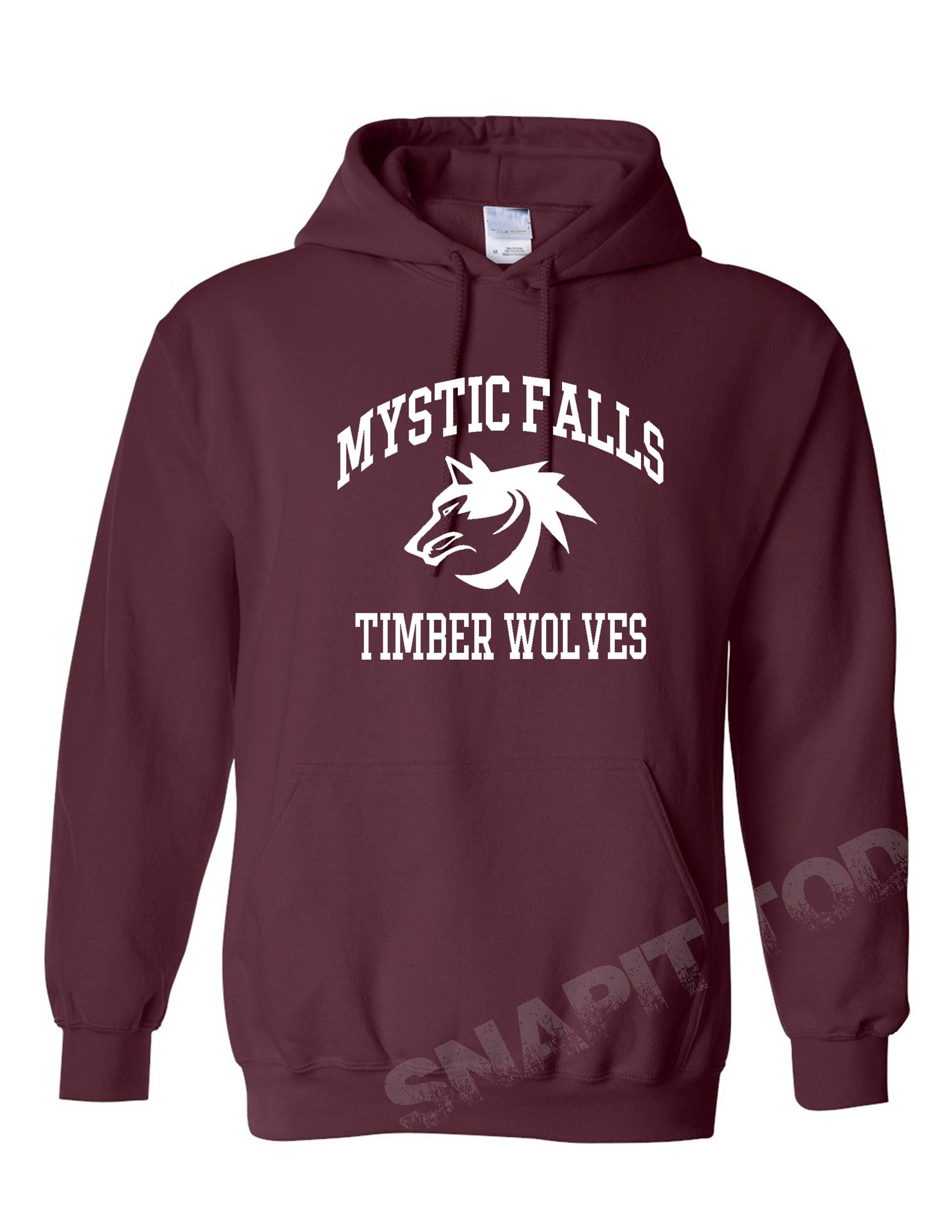 Mystic Falls Timber Wolves Front Print hoodie The Vampire Diaries inspired Hoodies Holiday Gift