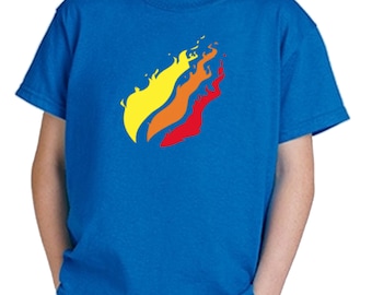 KIDS FLAME print Kids flame T-shirt Various sizes and colours available. Made to order. Can be personalised