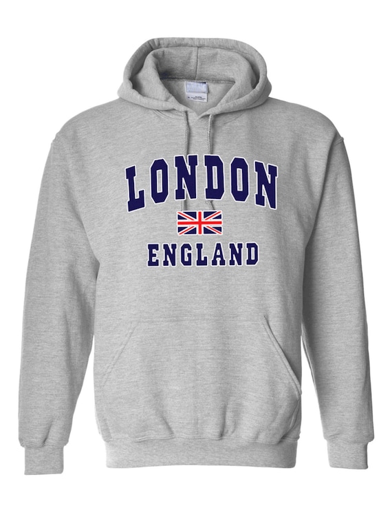 London England Sweat /à Capuche Hoodie Pullover Union Jack Flag UK Qualit/é sup/érieure V/êtements Cadeau Souvenir Brod/é Unisex Hommes Femmes Top Pulls Sweat Sweatshirt