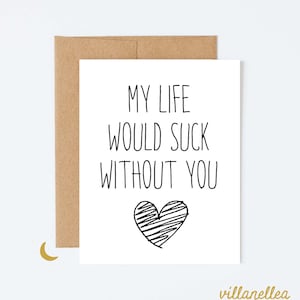 Ma vie serait nulle, carte de remerciement pour le meilleur ami, carte de remerciement pour un collègue, frère et soeur, reconnaissant pour vous, carte de meilleur ami