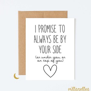 Je promets d'être toujours à vos côtés, carte d'amour sale, carte d'anniversaire pour mari, carte de Saint-Valentin sale pour petit ami, carte inappropriée