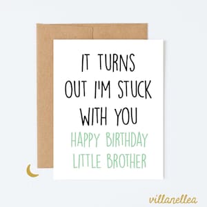 Lustige Geburtstagskarte für Bruder, Happy Birthday Bruder, Freche Geburtstagskarte für kleinen Bruder, Rude Birthday für Bruder