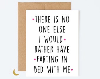 Funny Valentines Day Card for Him, Funny Love Card For Boyfriend, Funny Anniversary Card, fart in bed