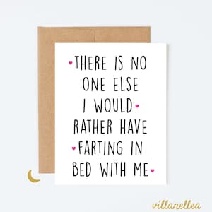 Funny Valentines Day Card for Him, Funny Love Card For Boyfriend, Funny Anniversary Card, fart in bed