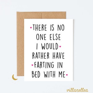 Funny Valentines Day Card for Him, Funny Love Card For Boyfriend, Funny Anniversary Card, fart in bed