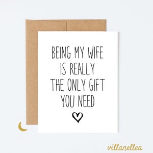 Grappige Valentijnsdagkaart voor HAAR, grappige liefdeskaart voor vrouw, grappige verjaardagskaart, kaart grappige vrouw, mijn vrouw zijn is een cadeau, verjaardagskaart