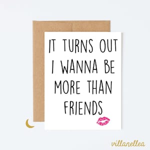 Más que amigos, tarjeta de te amo, tarjeta romántica de San Valentín, tarjeta divertida para él o ella, tarjeta de aniversario, tarjeta para novia o novio