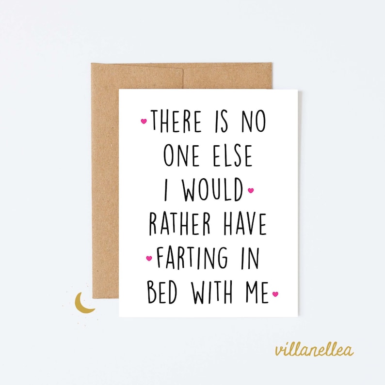 Funny Valentines Day Card for Him, Funny Love Card For Boyfriend, Funny Anniversary Card, fart in bed image 1