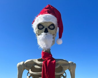 12 Ft Skeleton Santa Hat & Scarf With a Free Beard! *skeleton Not
