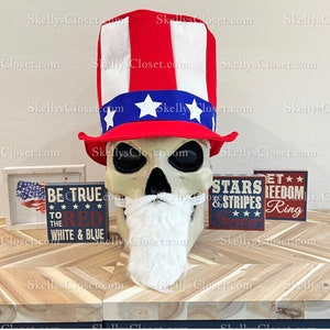 12ft Skeleton Uncle Sam Hat & Beard