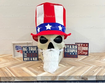 12ft Skeleton Uncle Sam Hat & Beard