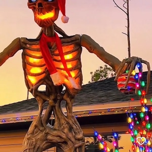 Giant Santa Hat For 12-Foot Skeleton – 44-Inch Diameter, Red Fleece, Made In USA | Holiday Decoration