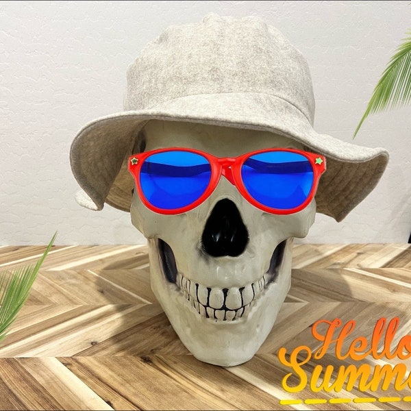 12ft Skeleton Summer Hat with FREE Skelly Size Sunglass