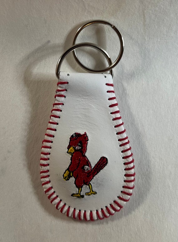 st louis cardinals keychain leather