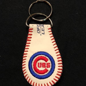 Llavero de béisbol de cuero de los Chicago Cubs