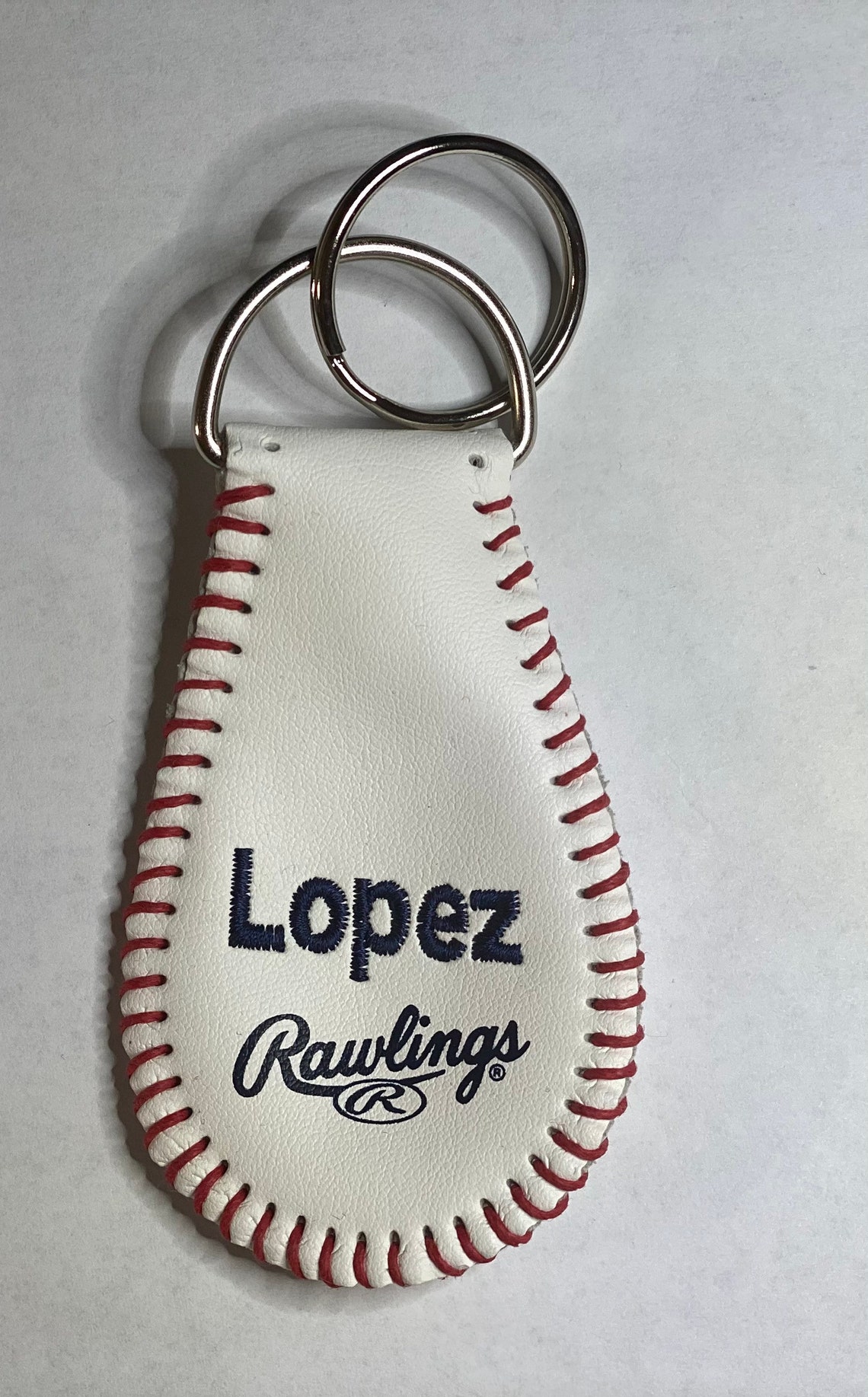 Personalized Leather Baseball Keychain Etsy