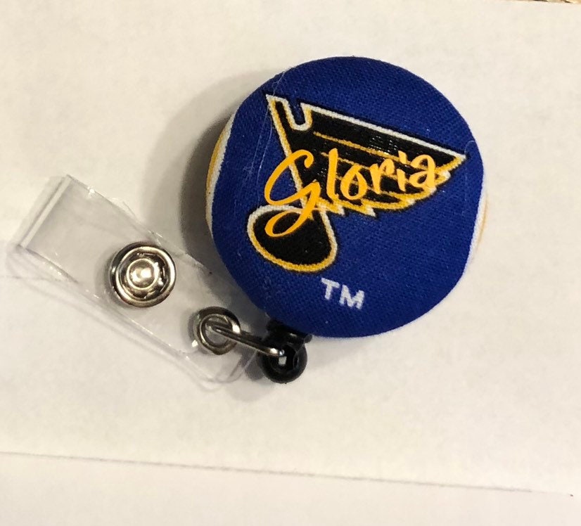 st louis blues badge holder retractable clip