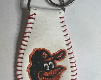 Baltimore Custom Leather Baseball Keychain