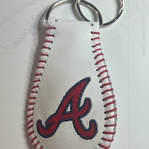 Leather Baseball Key Ring